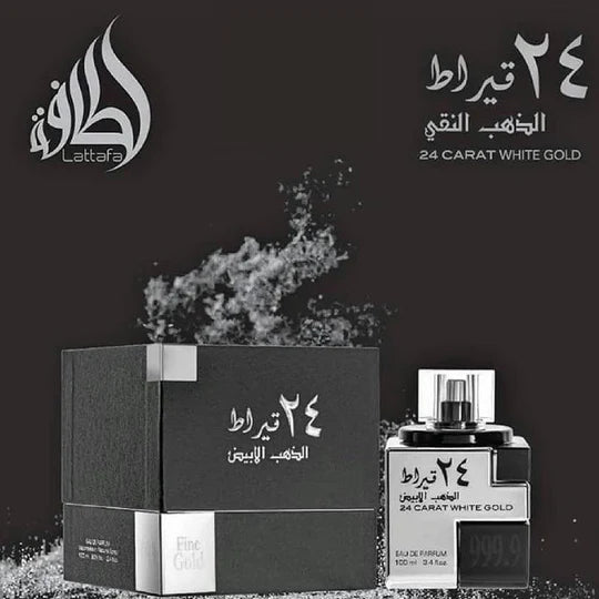 Lattafa 24 Carat White Gold, Apa de parfum unisex 100 ml