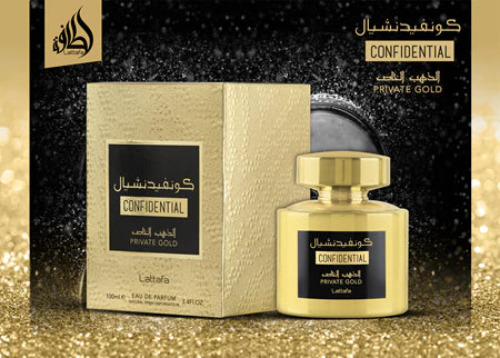 Lattafa Confidential Private Gold, Apa de parfum unisex 100 ml