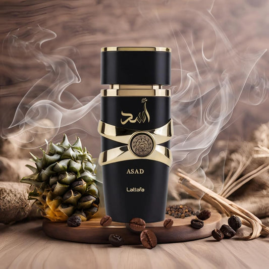 Lattafa Asad apa de parfum 100 ml de barbati inspirat din Sauvage Elixir